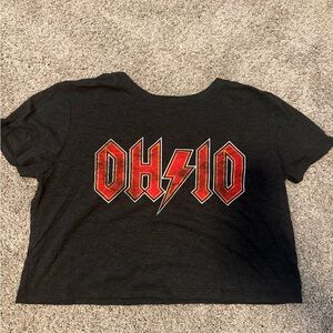 Black OH/IO Graphic Crop Tee